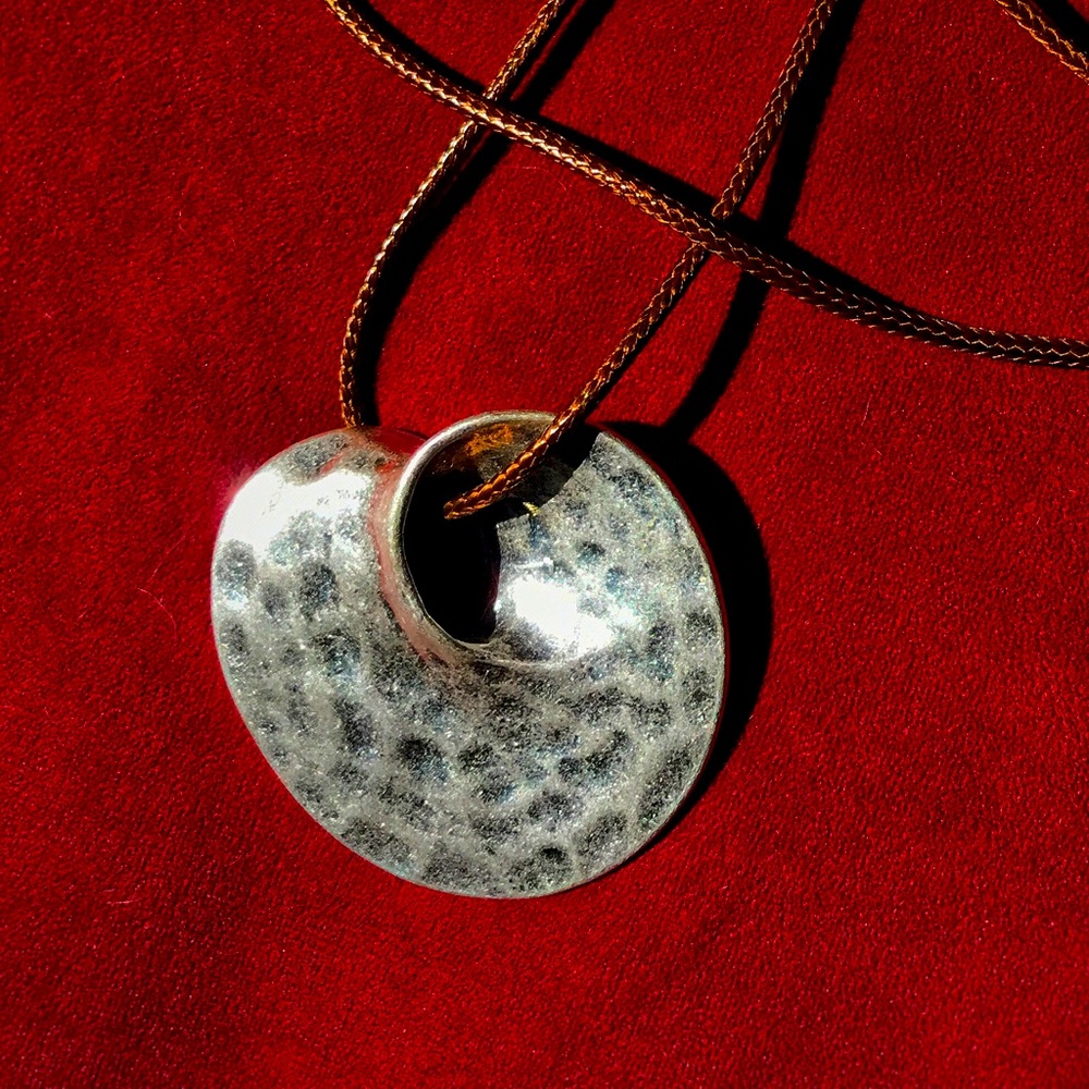 Artisan Hammered Silver-tone Statement Necklace
